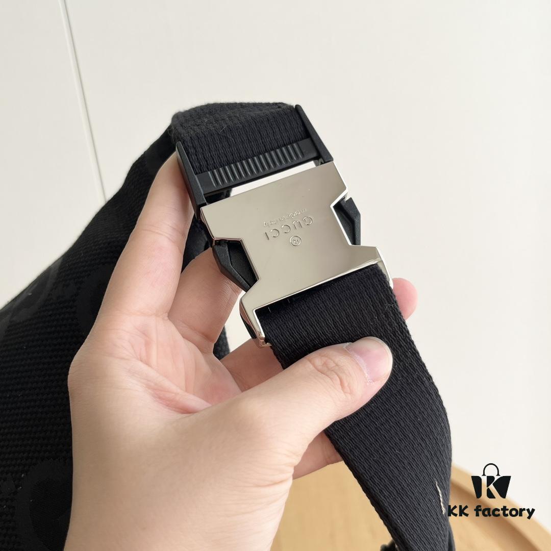 69308e716e68136f4d9a94fb Gucci Super Double G Jumbo Series Waist Bag, Black Webbing Upgrade Version, Original Order Fabric + Tape, Adjustable Belt, Lightweight and High Capacity