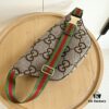 69308e776e68136f4d9a9506 Gucci Super Double G Jumbo Series Waist Bag, Model No. 696031 Coffee Fabric Upgraded Version, Original Order Fabric with Red-Green Webbing