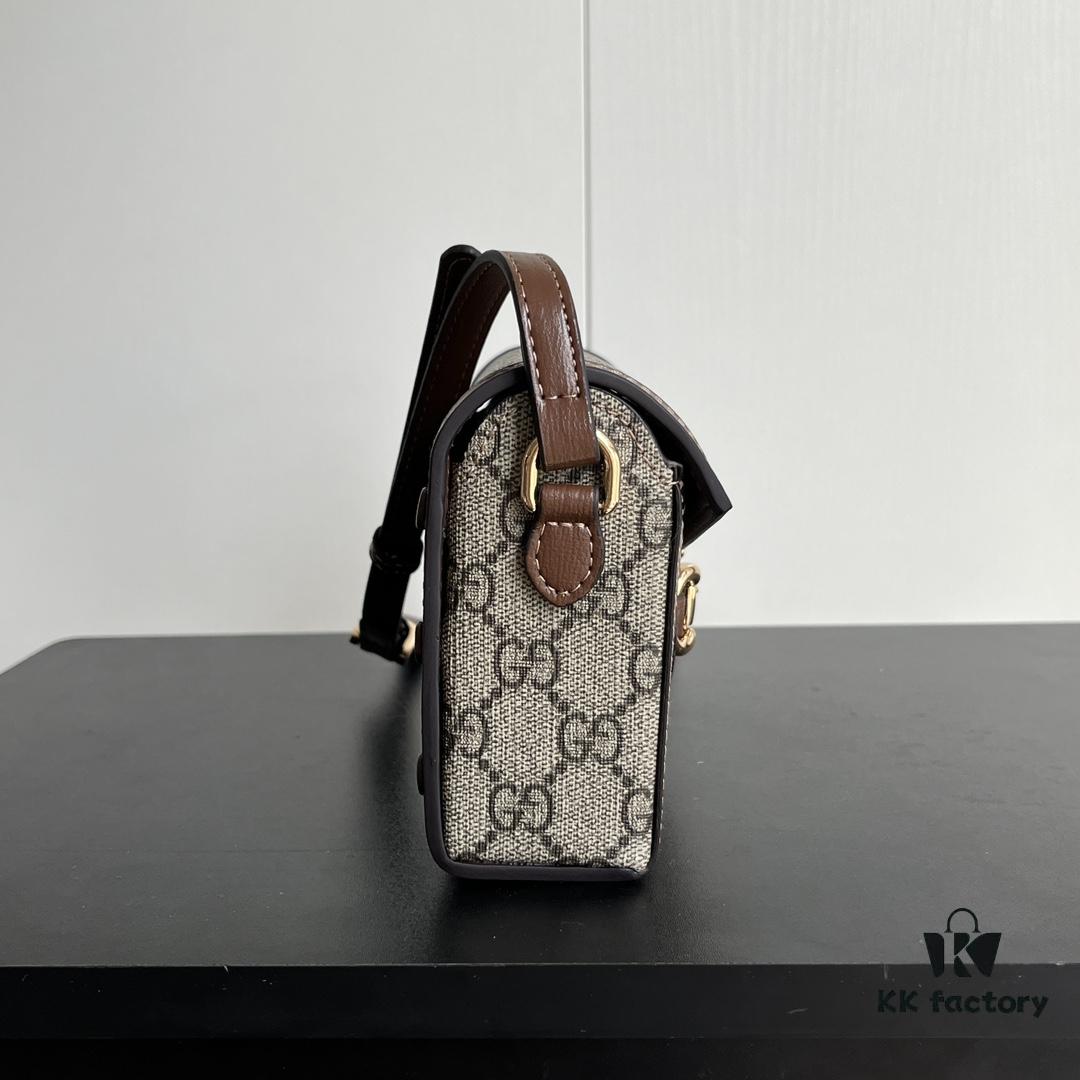 69308e786e68136f4d9a950a Gucci 1955 Horsebit Mini Crossbody Bag - Model 699296 Caramel