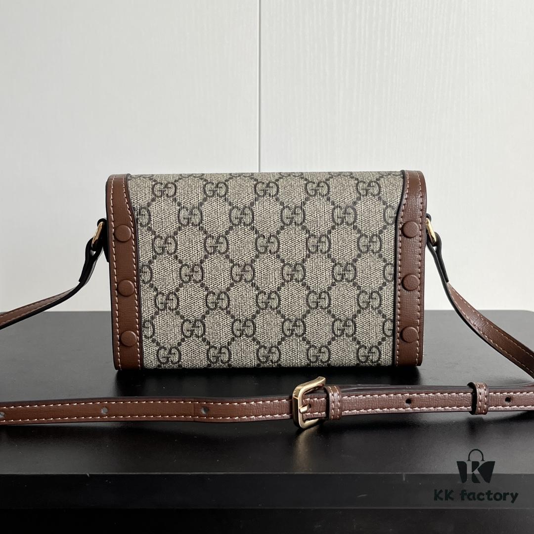 69308e796e68136f4d9a950c Gucci 1955 Horsebit Mini Crossbody Bag - Model 699296 Caramel