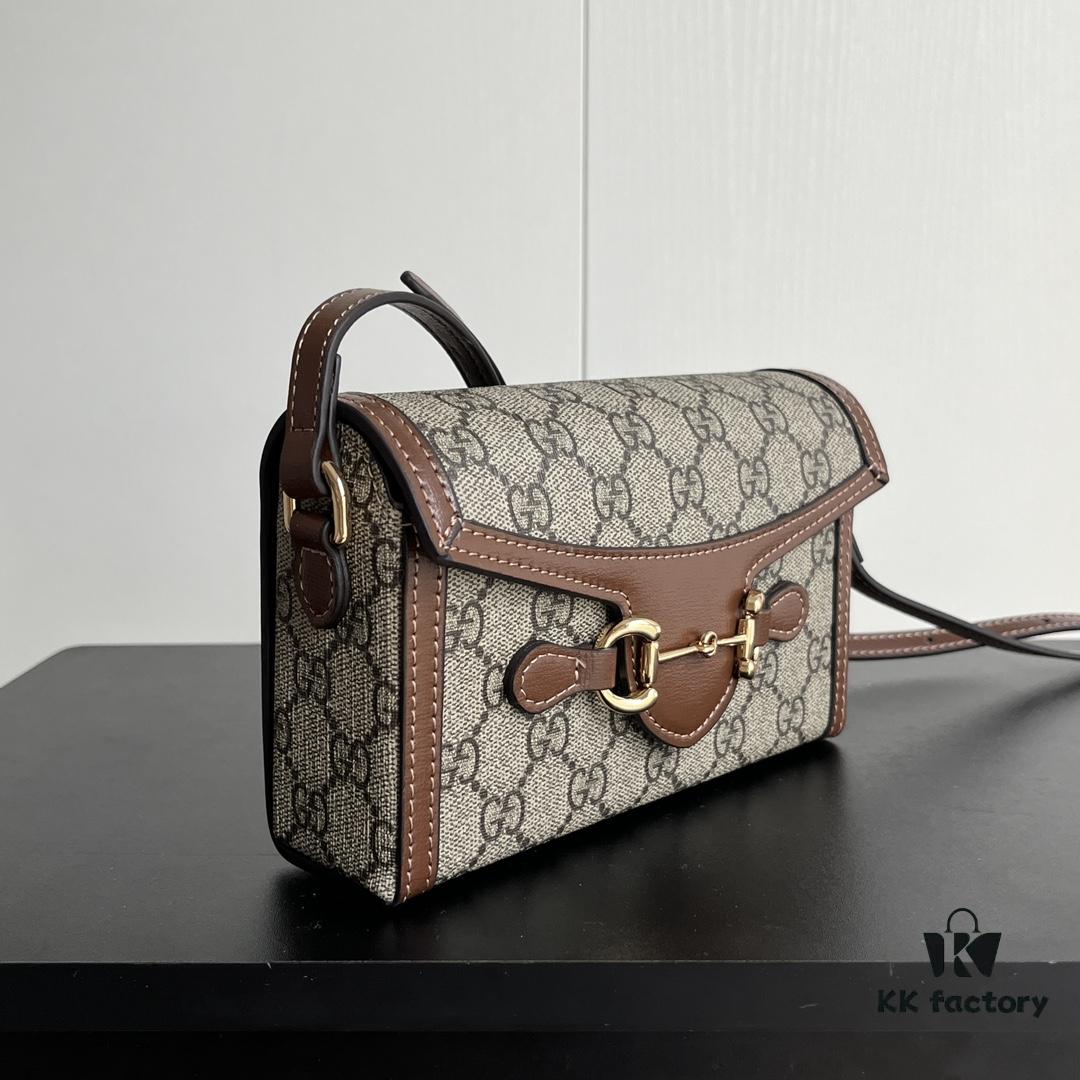69308e7a6e68136f4d9a950d Gucci 1955 Horsebit Mini Crossbody Bag - Model 699296 Caramel
