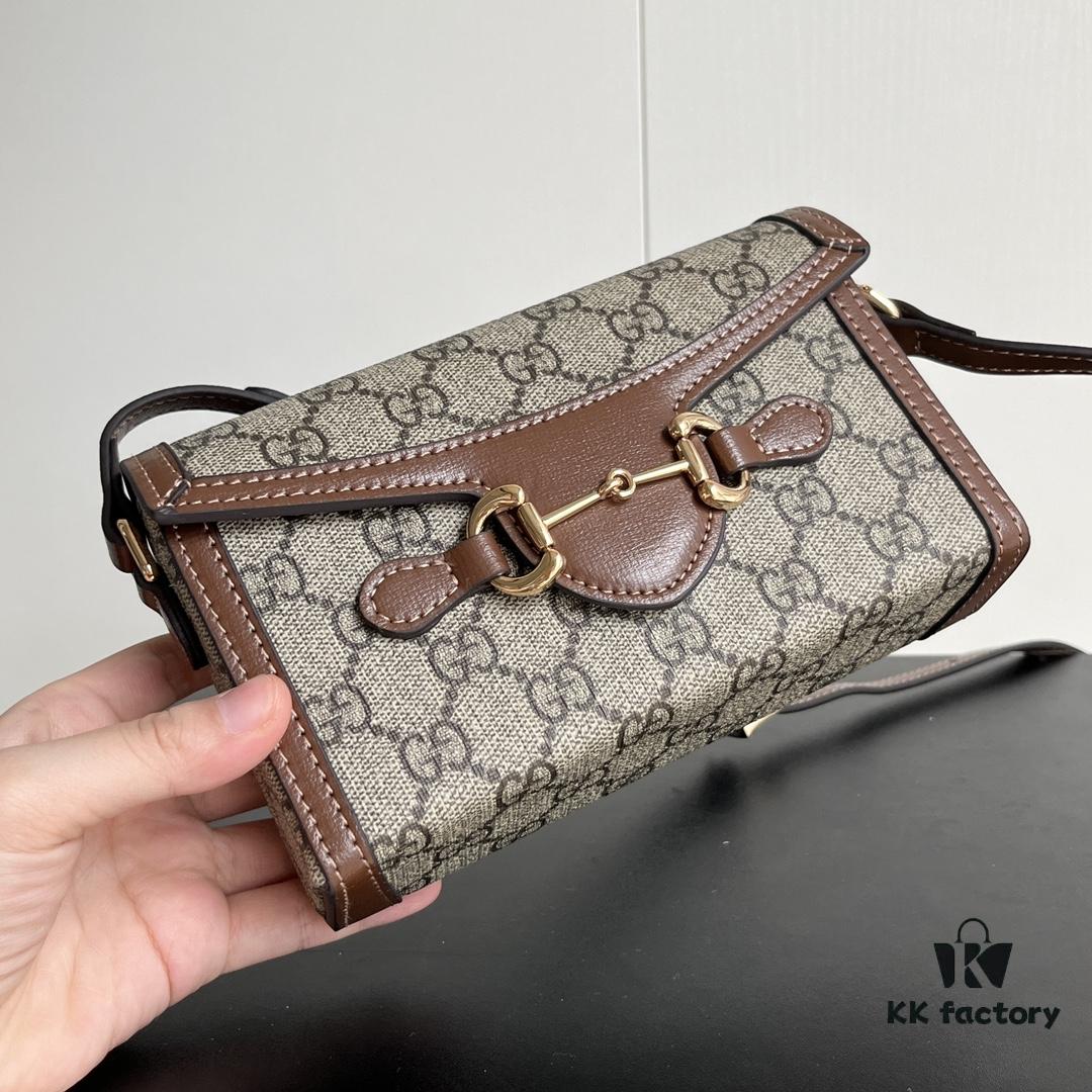 69308e7b6e68136f4d9a950e Gucci 1955 Horsebit Mini Crossbody Bag - Model 699296 Caramel