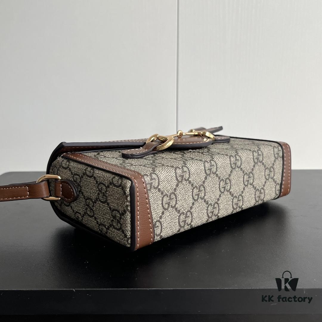 69308e7b6e68136f4d9a950f Gucci 1955 Horsebit Mini Crossbody Bag - Model 699296 Caramel
