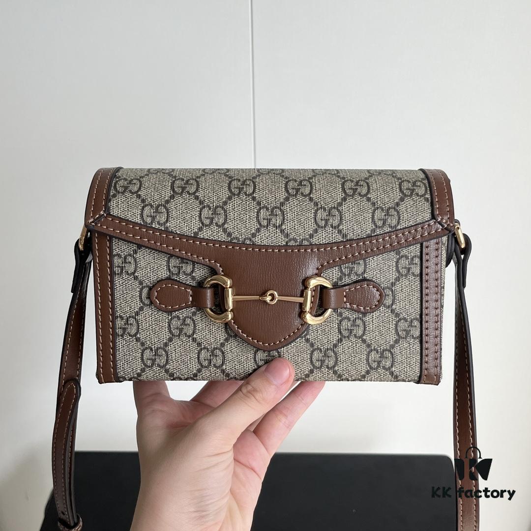 69308e7c6e68136f4d9a9510 Gucci 1955 Horsebit Mini Crossbody Bag - Model 699296 Caramel