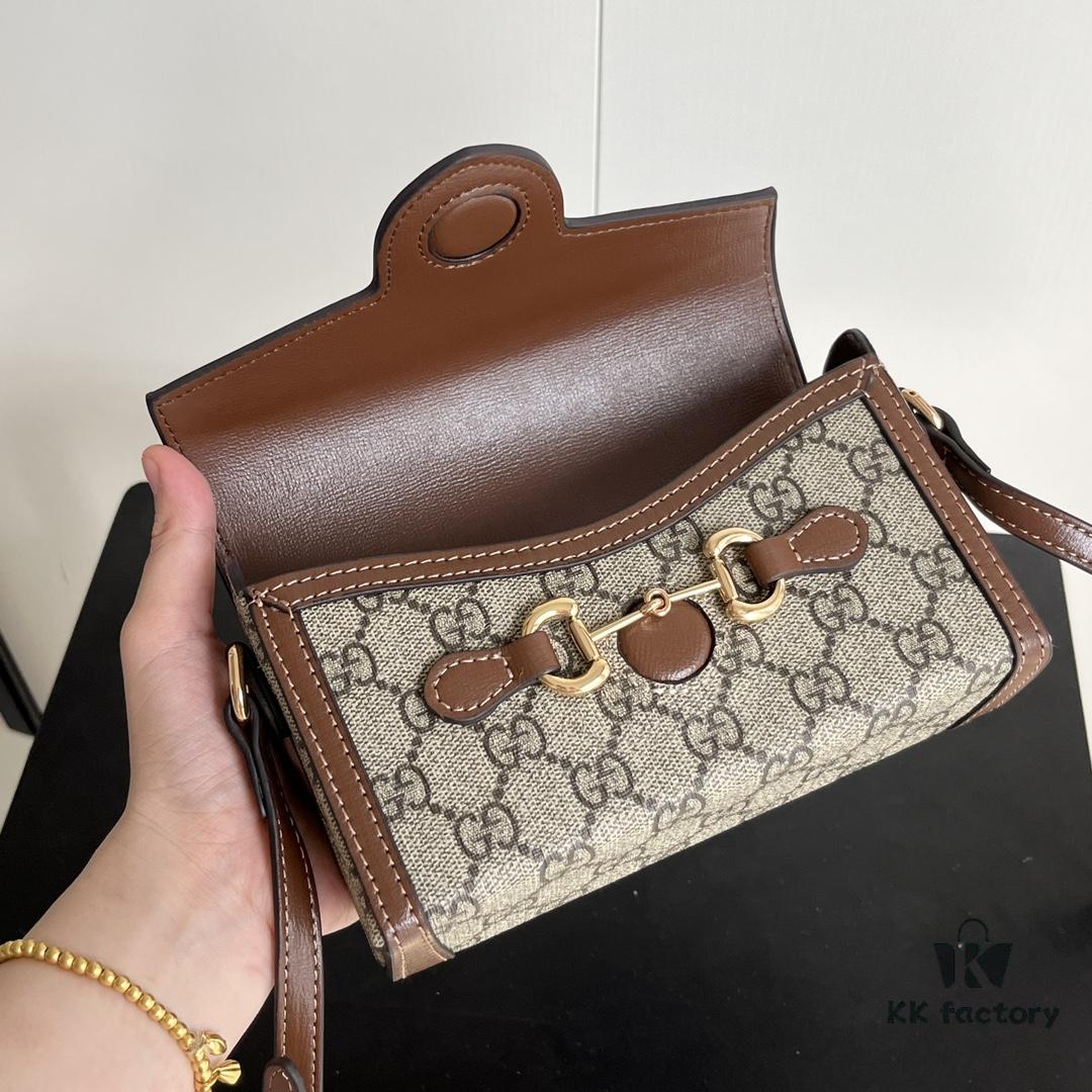 69308e7d6e68136f4d9a9512 Gucci 1955 Horsebit Mini Crossbody Bag - Model 699296 Caramel