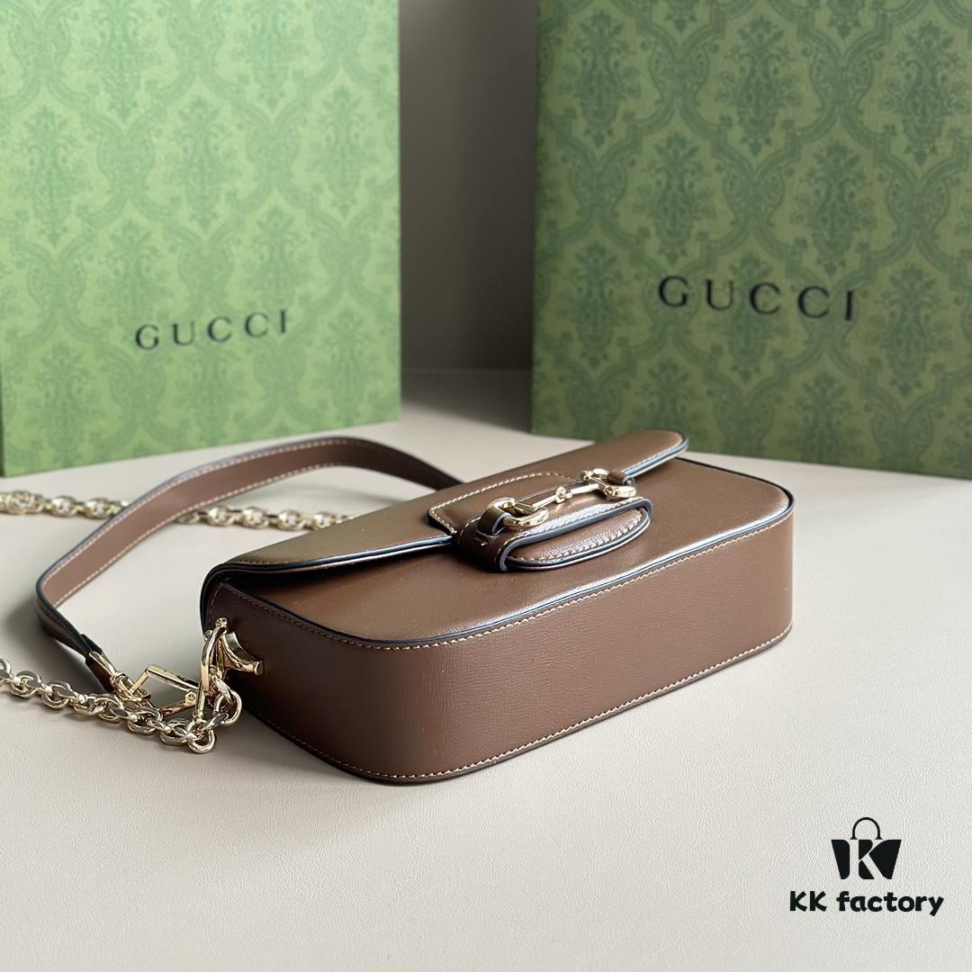 69308e8c6e68136f4d9a952f Gucci Horsebit 1955 Baguette Bag Real Photo #735178 Brown Leather