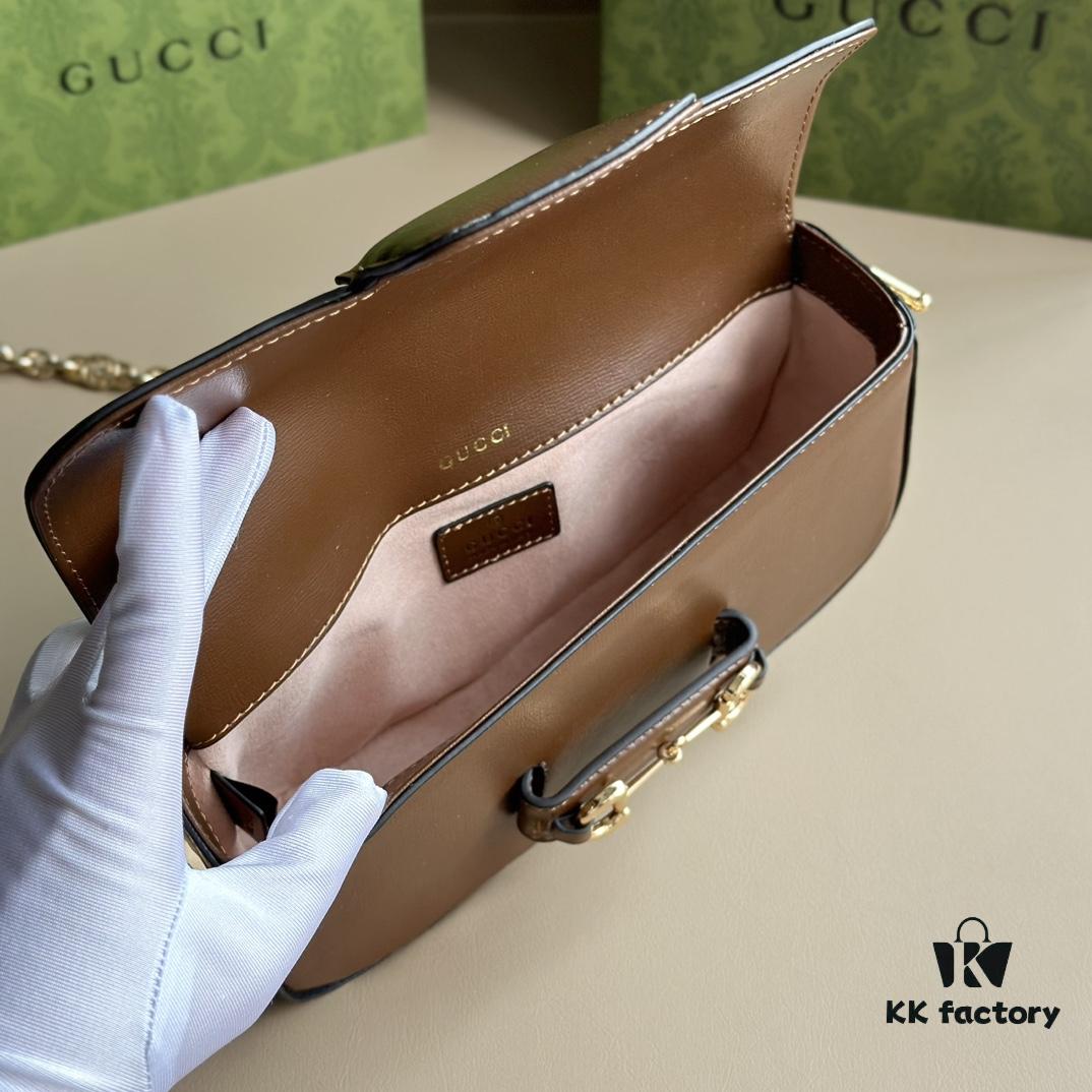 69308e8d6e68136f4d9a9531 Gucci Horsebit 1955 Baguette Bag Real Photo #735178 Brown Leather