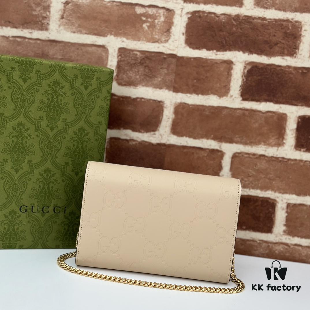69308ebf6e68136f4d9a9597 GUCCI Counter Quality, Top Original Single Item, Actual Photos! Model 781555 Light Apricot Embossed, Size: 20cm W x 13cm H x 6cm D, In Stock Ready to Ship