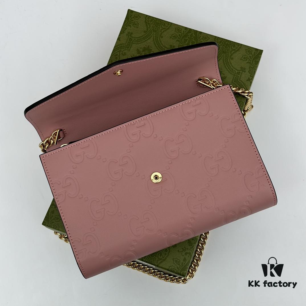 69308ec26e68136f4d9a959d GUCCI Counter Quality, Top Original Single Item, Real Photo! Model No. 781555 Light Pink Embossed, Size: 20cm (W) x 13cm (H) x 6cm (D), In Stock for Immediate Shipment