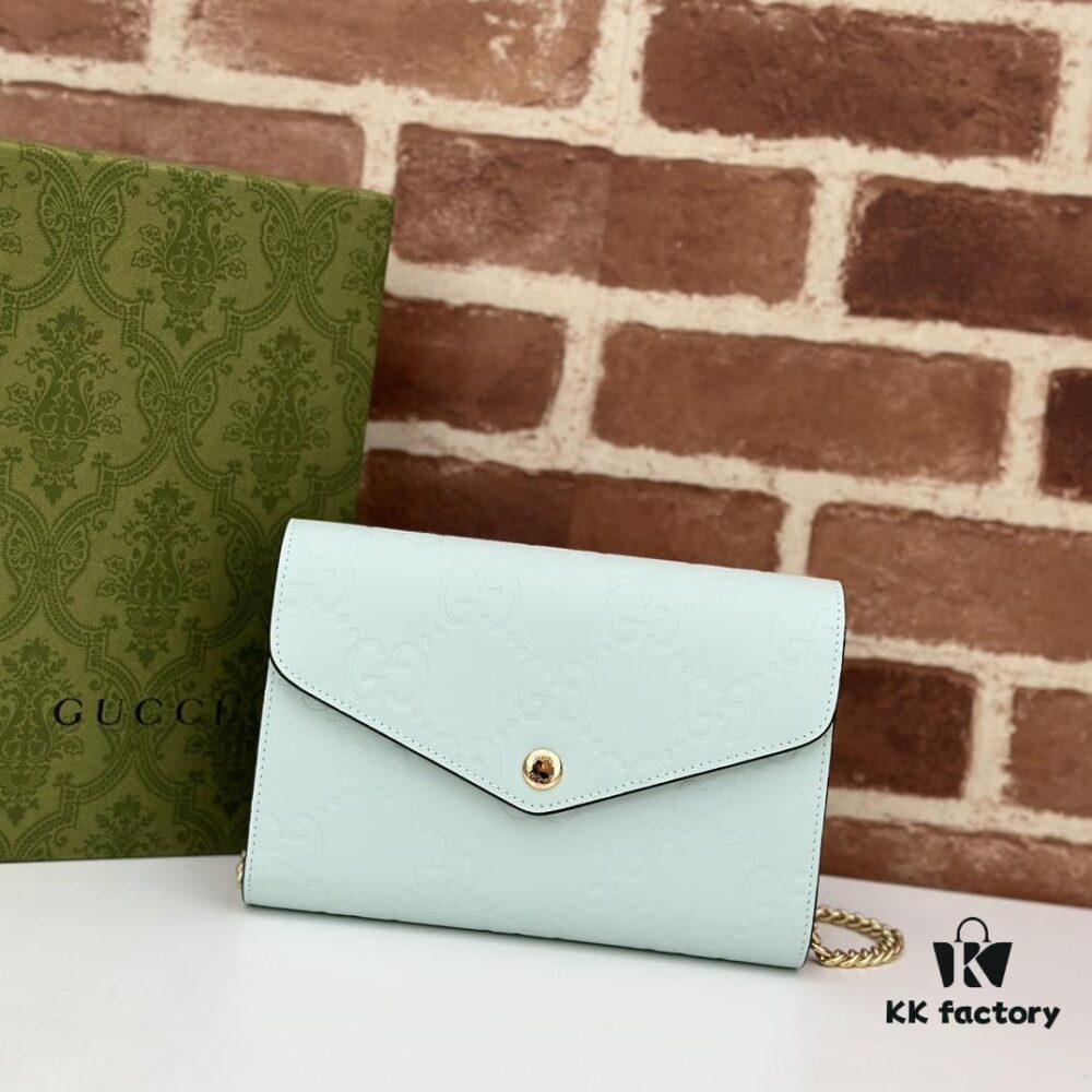 GUCCI High-End Original Single Item, Shallow Green Embossed Design, Model No. 781555