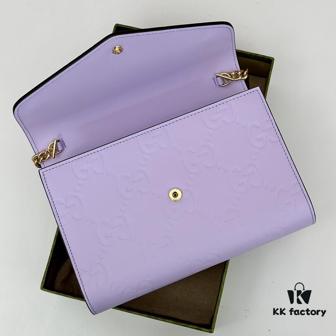 69308ec76e68136f4d9a95a7 GUCCI Counter Quality, Top Original Single Item, Real Photos! Model No. 781555 Lavender Embossed, Size: 20cm W x 13cm H x 6cm D, In Stock for Immediate Shipping