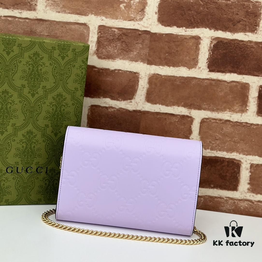 69308ec86e68136f4d9a95a9 GUCCI Counter Quality, Top Original Single Item, Real Photos! Model No. 781555 Lavender Embossed, Size: 20cm W x 13cm H x 6cm D, In Stock for Immediate Shipping