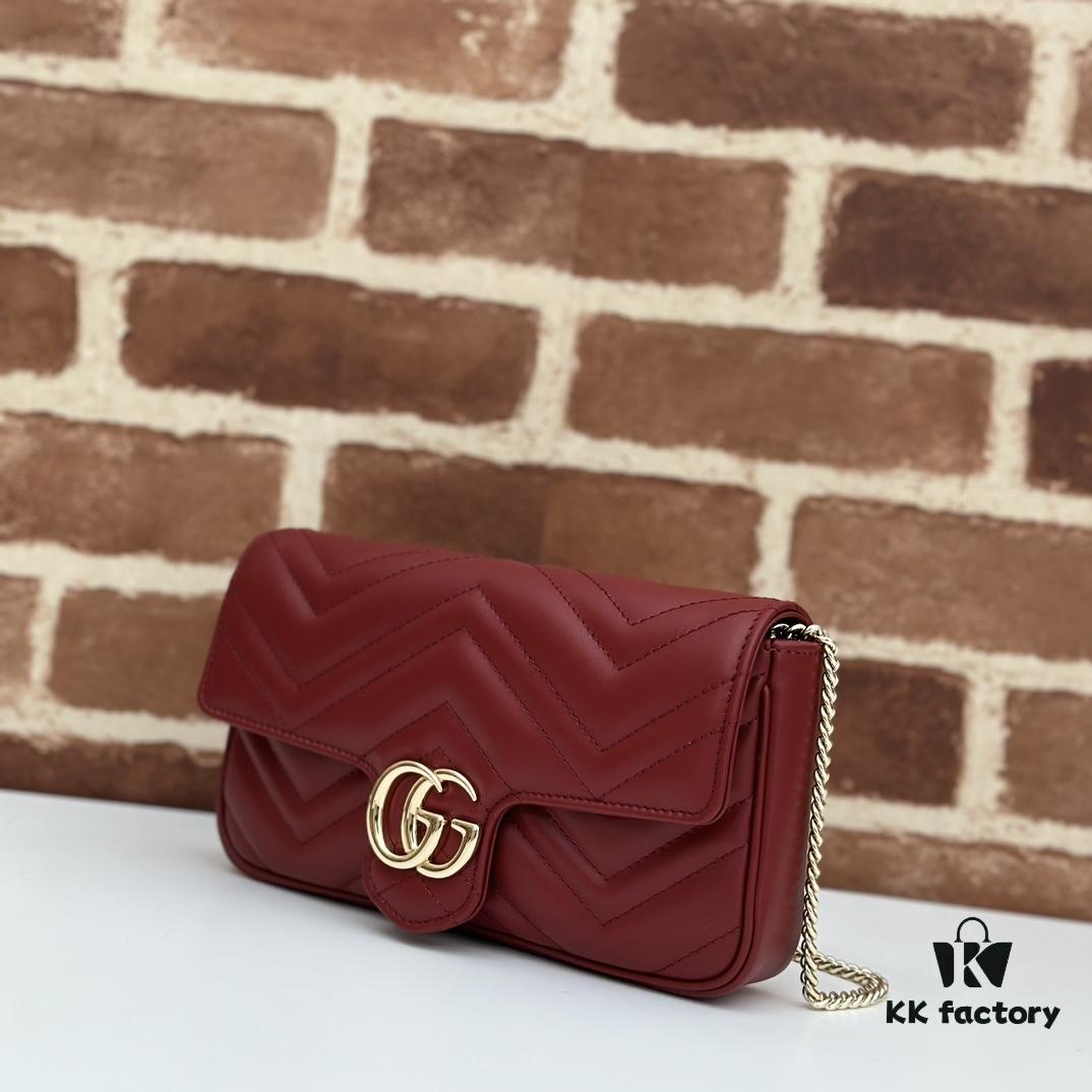 69308ec96e68136f4d9a95ac GUCCI Counter Quality, Top Original Single Item, Actual Photos, Model Number: 751526 Burgundy, Size: 21×12×5cm (W×H×D)