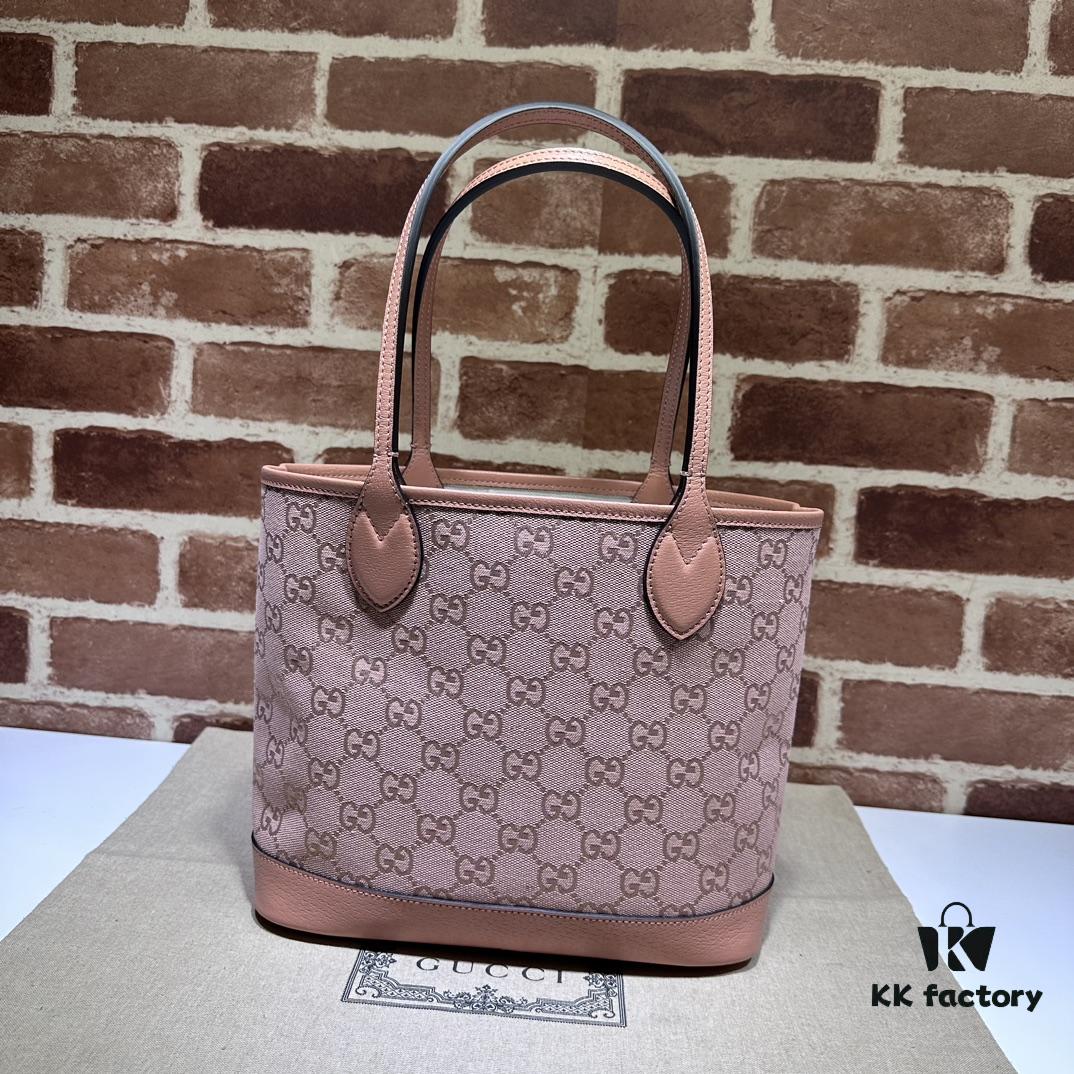 69308edd6e68136f4d9a95d0 GUCCI Counter Quality, Top Original Single Item, Real Photo! Model No. 742102/726762 Pink Fabric with Pink Leather, Size: 25cm (W) x 22cm (H) x 12cm (D), Ready to Ship