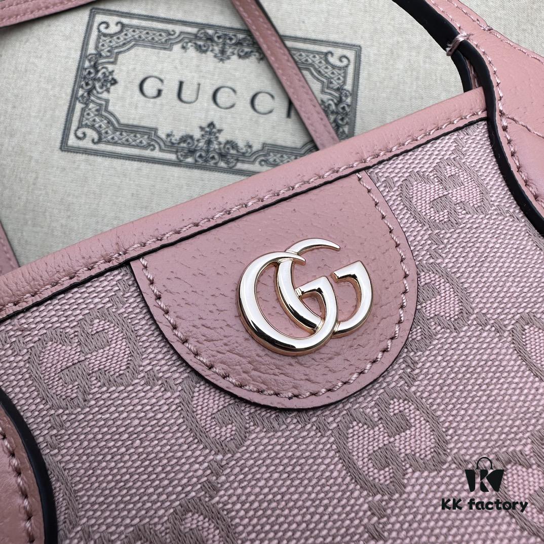 69308edf6e68136f4d9a95d2 GUCCI Counter Quality, Top Original Single Item, Real Photo! Model No. 742102/726762 Pink Fabric with Pink Leather, Size: 25cm (W) x 22cm (H) x 12cm (D), Ready to Ship