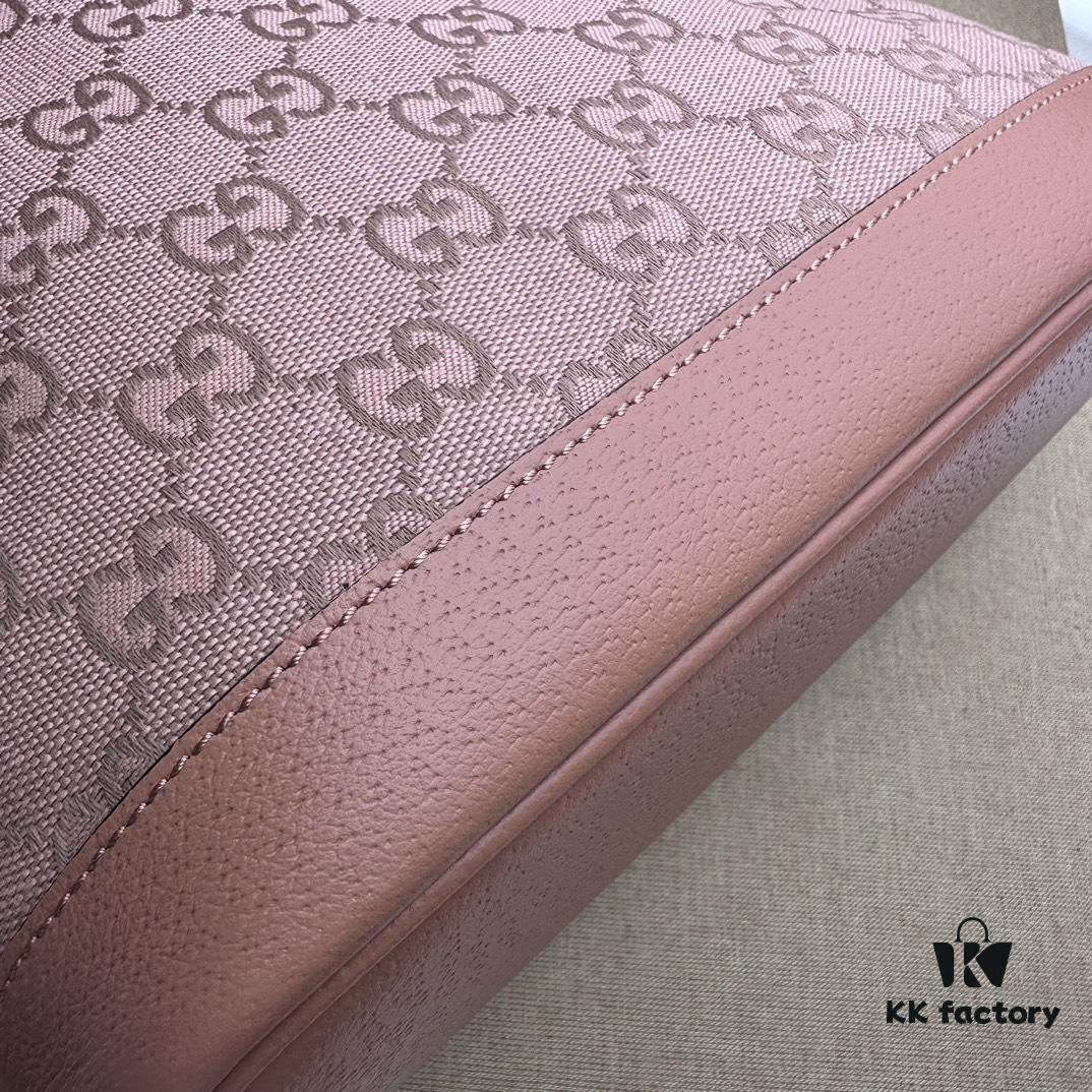 69308ee06e68136f4d9a95d4 GUCCI Counter Quality, Top Original Single Item, Real Photo! Model No. 742102/726762 Pink Fabric with Pink Leather, Size: 25cm (W) x 22cm (H) x 12cm (D), Ready to Ship
