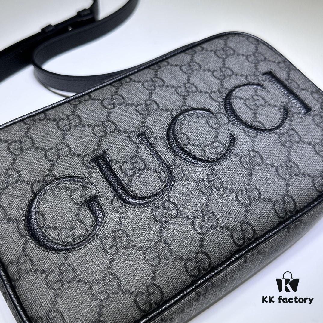 69308f0b6e68136f4d9a962a GUCCI New Arrival Cabinet Quality, Top Original Single Item, Actual Photos. Model No. 768391 Grey Rubber, Size 14×23.5×6 cm, In Stock Ready to Ship