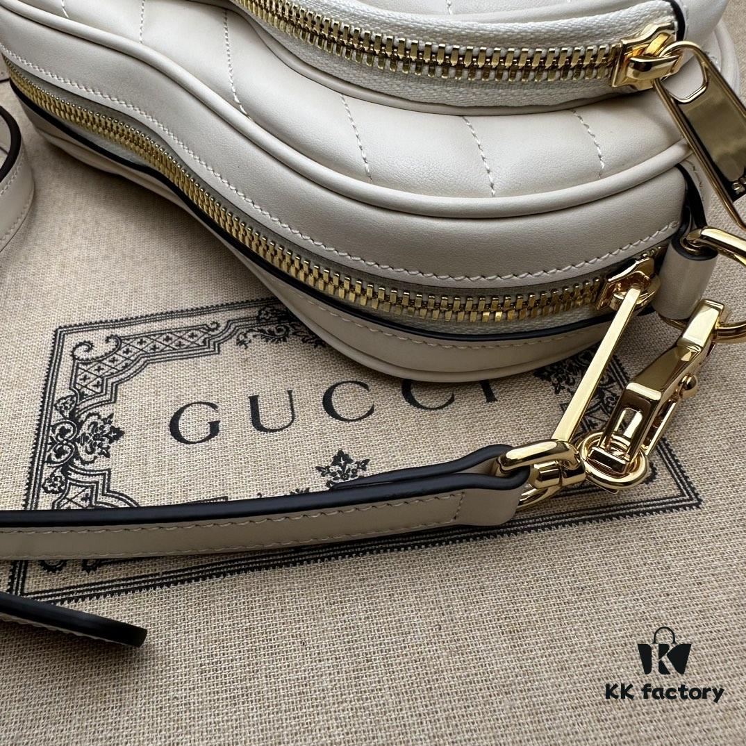 69308f2e6e68136f4d9a9670 GUCCI New Arrival Cabinet Quality, Top Original Single Item, Actual Photos! Model No. 751628 White, Size: 20cm W x 17.5cm H x 6.5cm Side Width, In Stock for Immediate Shipment