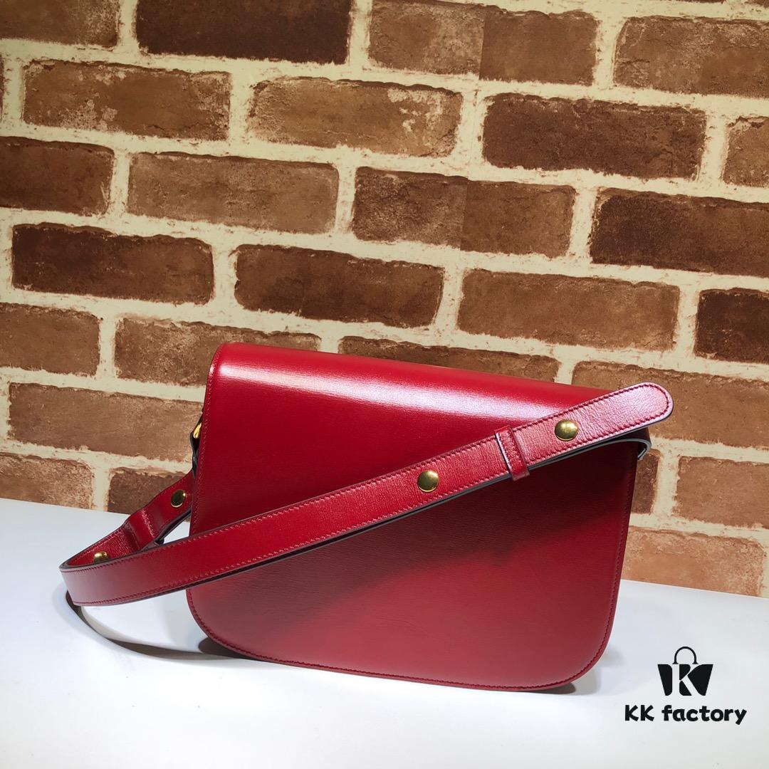 GUCCI Counter Quality, Top Original Single Item, Actual Photos! Model Number 602204, Bright Red Full Leather. Size: W25xH18xD8, In Stock and Ready to Ship