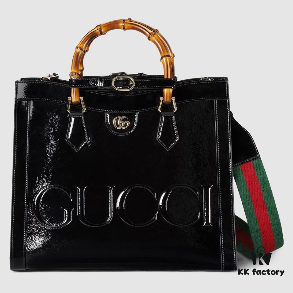 69308f426e68136f4d9a96a1 GUCCI New Arrival High-Quality Authentic Stock, Top-Tier Original Single Item, Real Photo, Model No.: 678842, Black Patent Leather with Logo Print, Size: W35 x H30 x D14cm, Available for Immediate Shipment