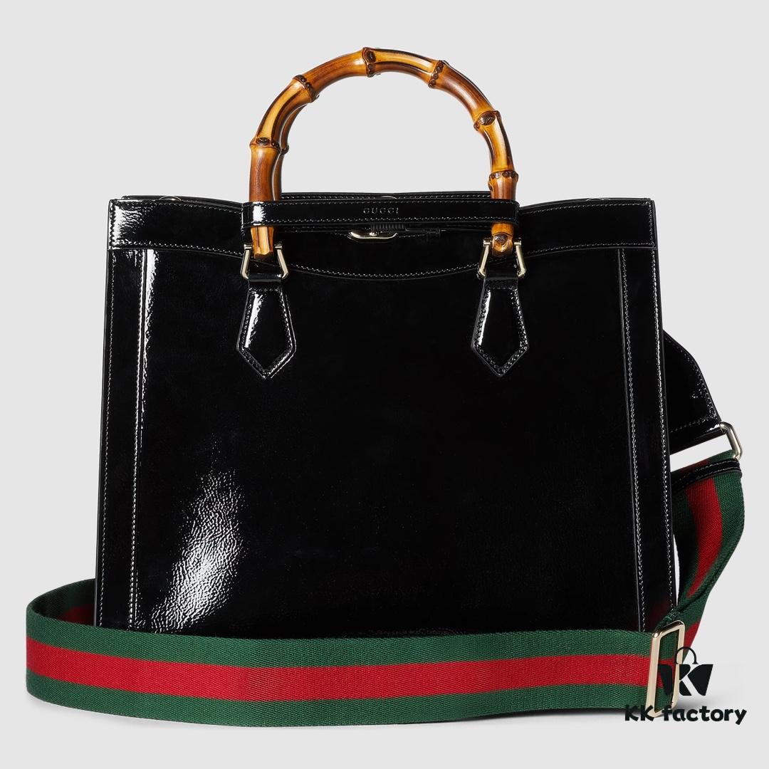 69308f436e68136f4d9a96a3 GUCCI New Arrival High-Quality Authentic Stock, Top-Tier Original Single Item, Real Photo, Model No.: 678842, Black Patent Leather with Logo Print, Size: W35 x H30 x D14cm, Available for Immediate Shipment
