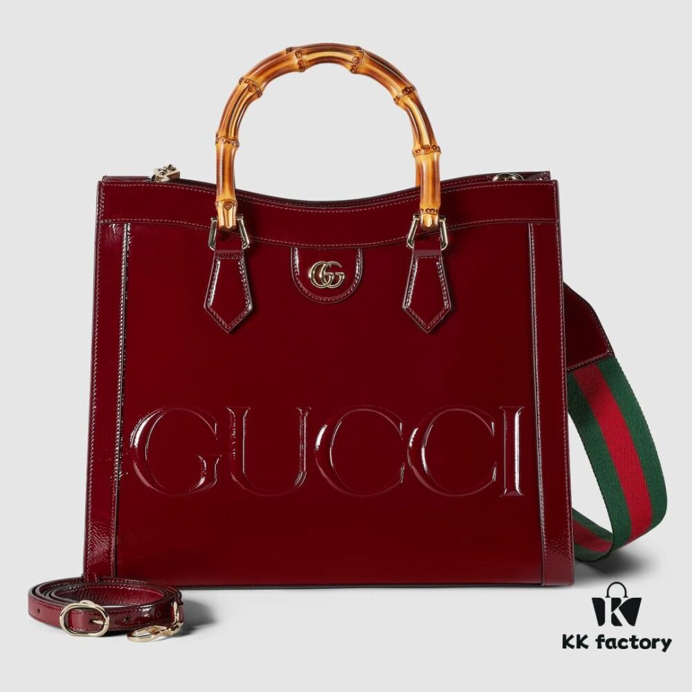 69308f446e68136f4d9a96a6 GUCCI New Arrival High-Quality Authentic Stock, Top-Grade Original Order Item, Real Photo, Model No.: 678842 Red Patent Leather with Logo Print, Size: W35 x H30 x D14cm, In Stock for Immediate Shipment