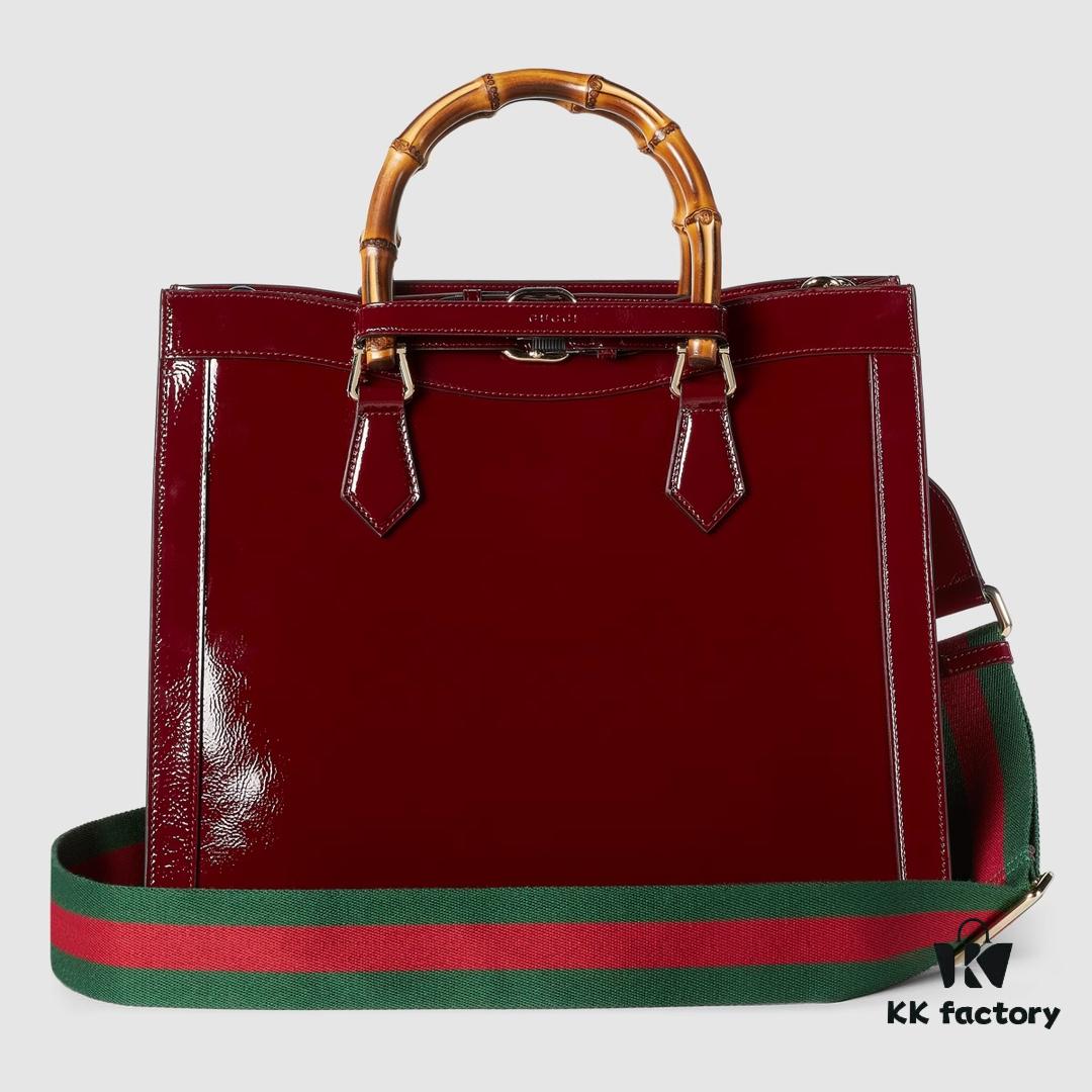 69308f456e68136f4d9a96a9 GUCCI New Arrival High-Quality Authentic Stock, Top-Grade Original Order Item, Real Photo, Model No.: 678842 Red Patent Leather with Logo Print, Size: W35 x H30 x D14cm, In Stock for Immediate Shipment