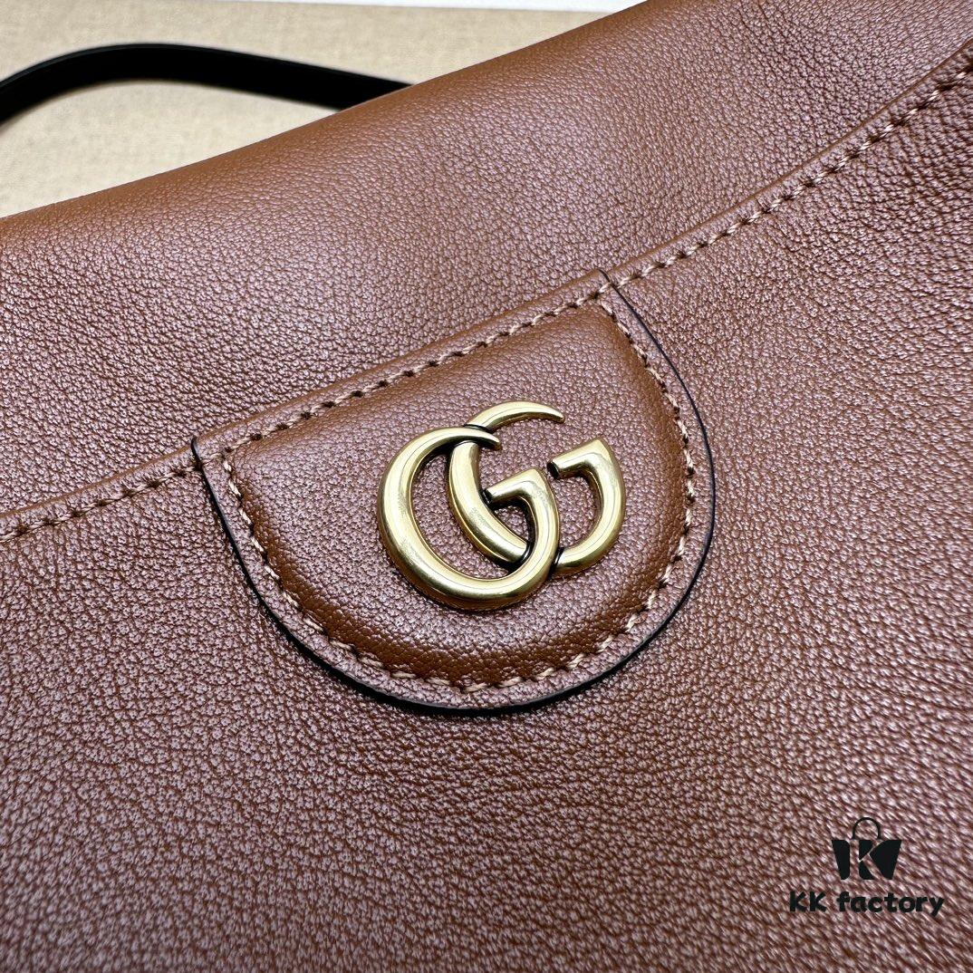 69308f996e68136f4d9a975f GUCCI New Arrival High-Quality Authentic Stock, Top-Tier Original Single Item, Real Photo, Model No. 746124 Brown Leather, Size 30×23×6.5
