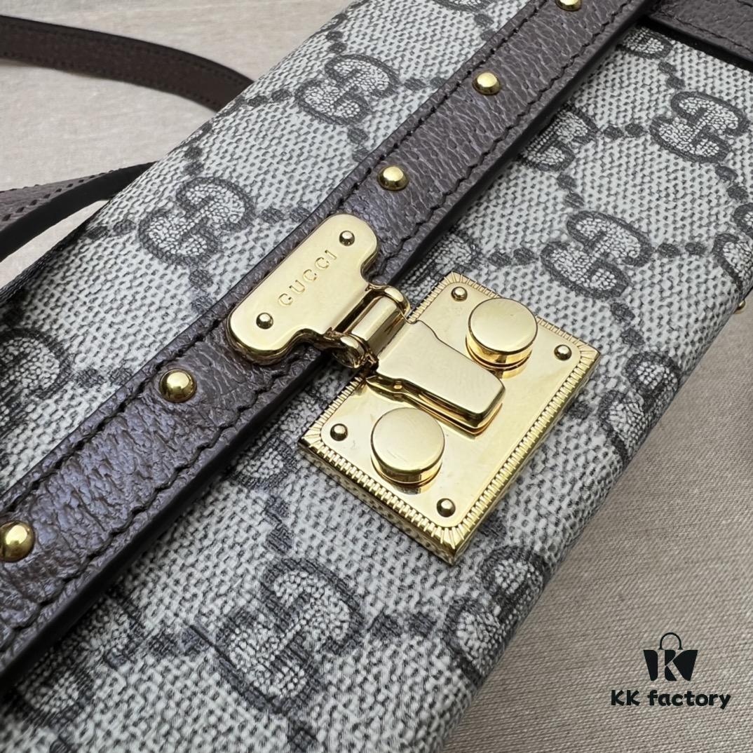 GUCCI New Arrival Cabinet Quality, Top Original Single Item, Actual Photos. Model No. 678460 Coffee Color, Dimensions 18.5×10.5×7.5cm, In Stock Ready to Ship