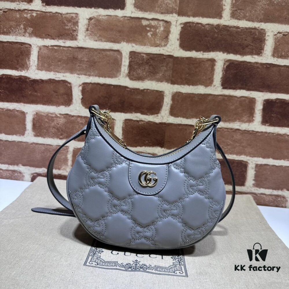 GUCCI High-End Original Order, Counter Quality, Real Photos! Model No. 739736 Gray, Size: 21cm W x 14cm H x 6cm D, In Stock
