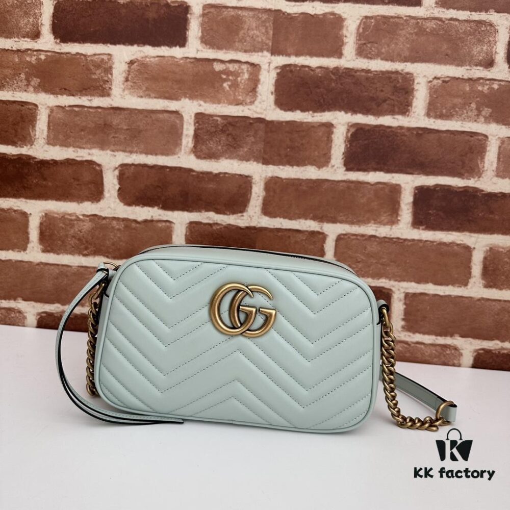 GUCCI Hot Item, Cabinet Quality, Top Original Single Product, Real Photos, Model Number: 447632 Light Green, Size: 24cm x 13cm x 7cm, In Stock Ready to Ship
