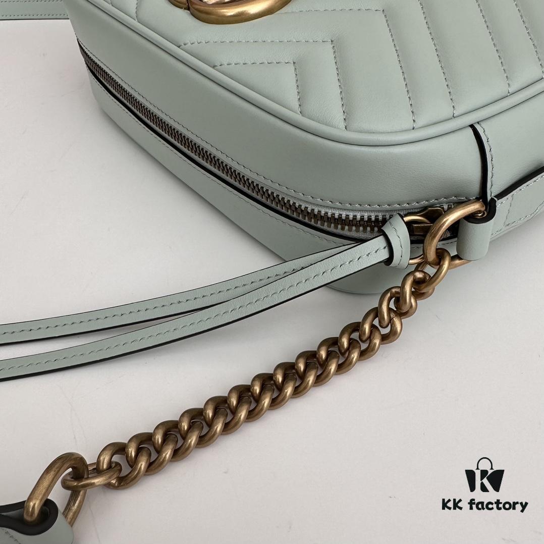 GUCCI Hot Item, Cabinet Quality, Top Original Single Product, Real Photos, Model Number: 447632 Light Green, Size: 24cm x 13cm x 7cm, In Stock Ready to Ship