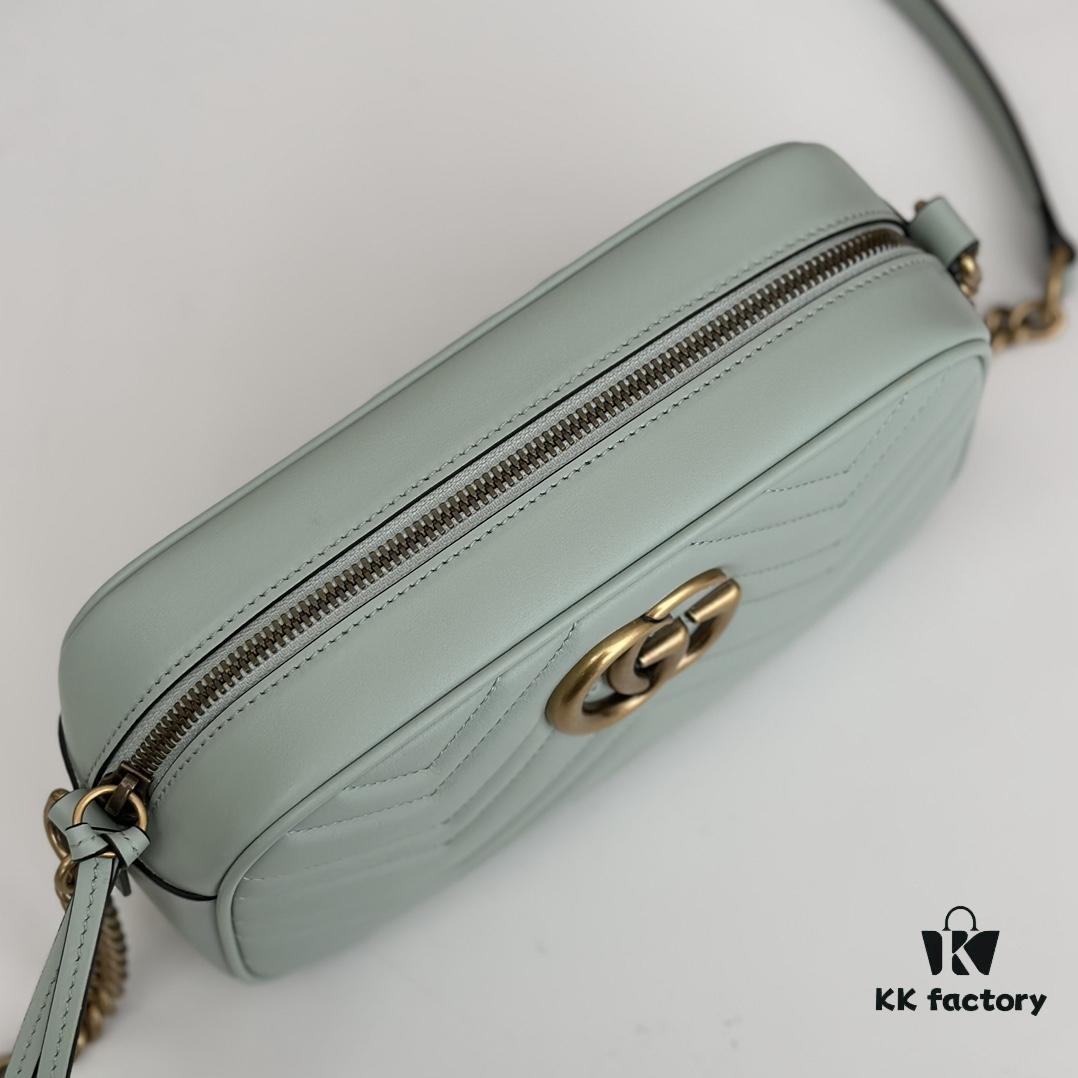 GUCCI Hot Item, Cabinet Quality, Top Original Single Product, Real Photos, Model Number: 447632 Light Green, Size: 24cm x 13cm x 7cm, In Stock Ready to Ship