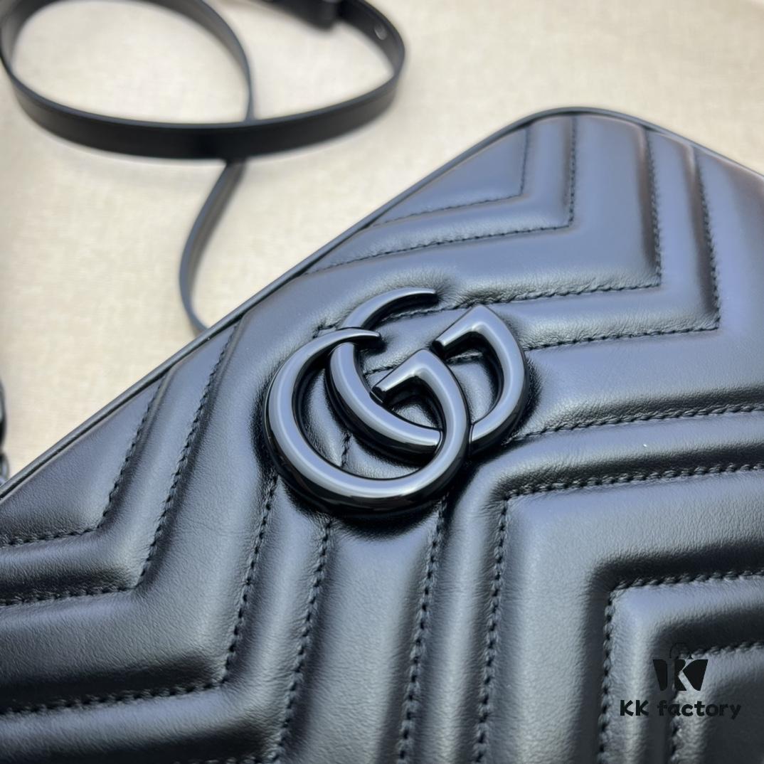 693090016e68136f4d9a9848 GUCCI New Arrival Cabinet Quality, Top Original Single Item, Actual Photos! Model No. 447632 Calfskin Black Hardware, Dimensions: Width 24cm x Height 12cm x Side Width 7cm, In Stock Ready to Ship