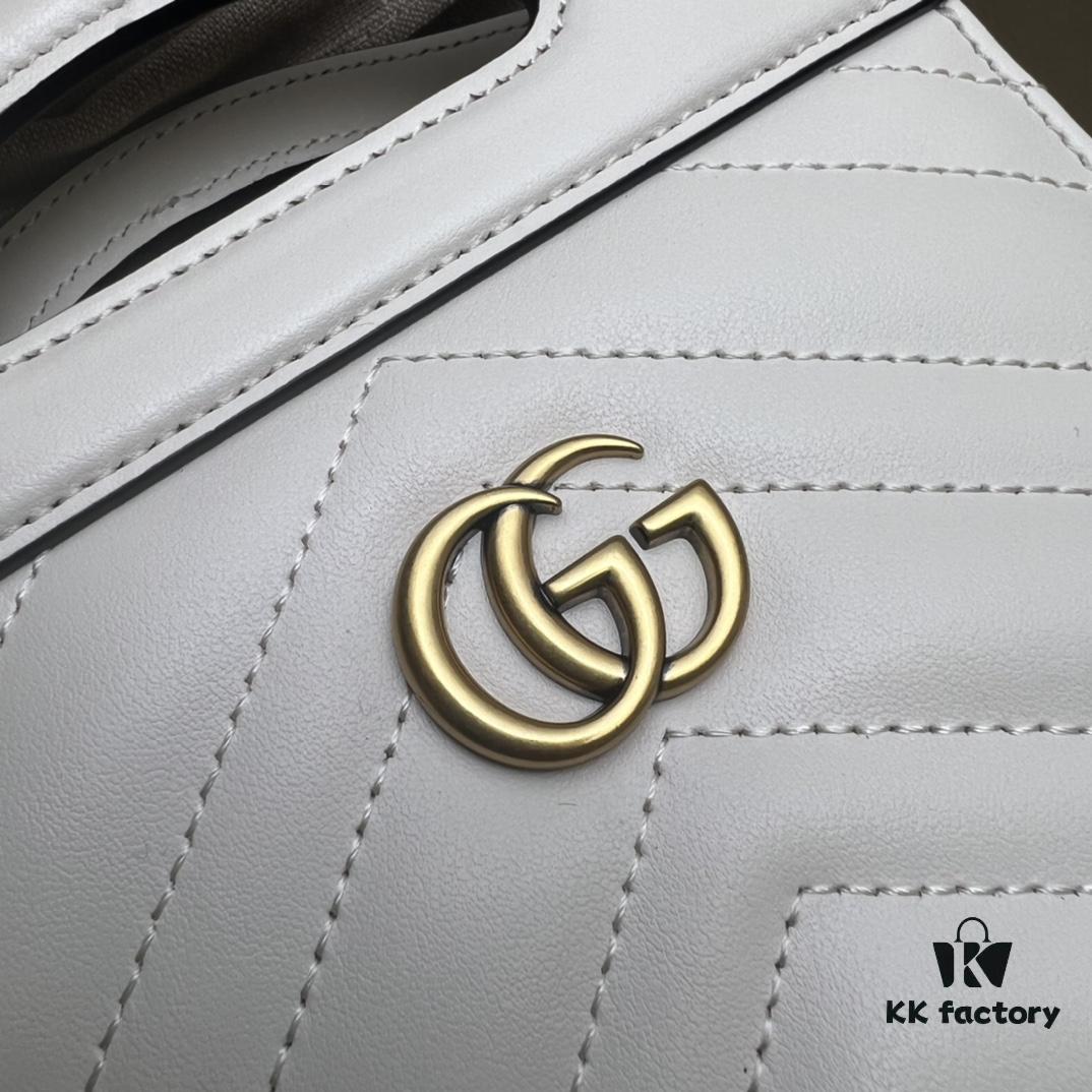 693090046e68136f4d9a9851 GUCCI Counter Quality, Top Original Single Item, Actual Photos! Model No. 699756 White Leather, Size: W14 x H23 x D4.5, In Stock and Ready to Ship