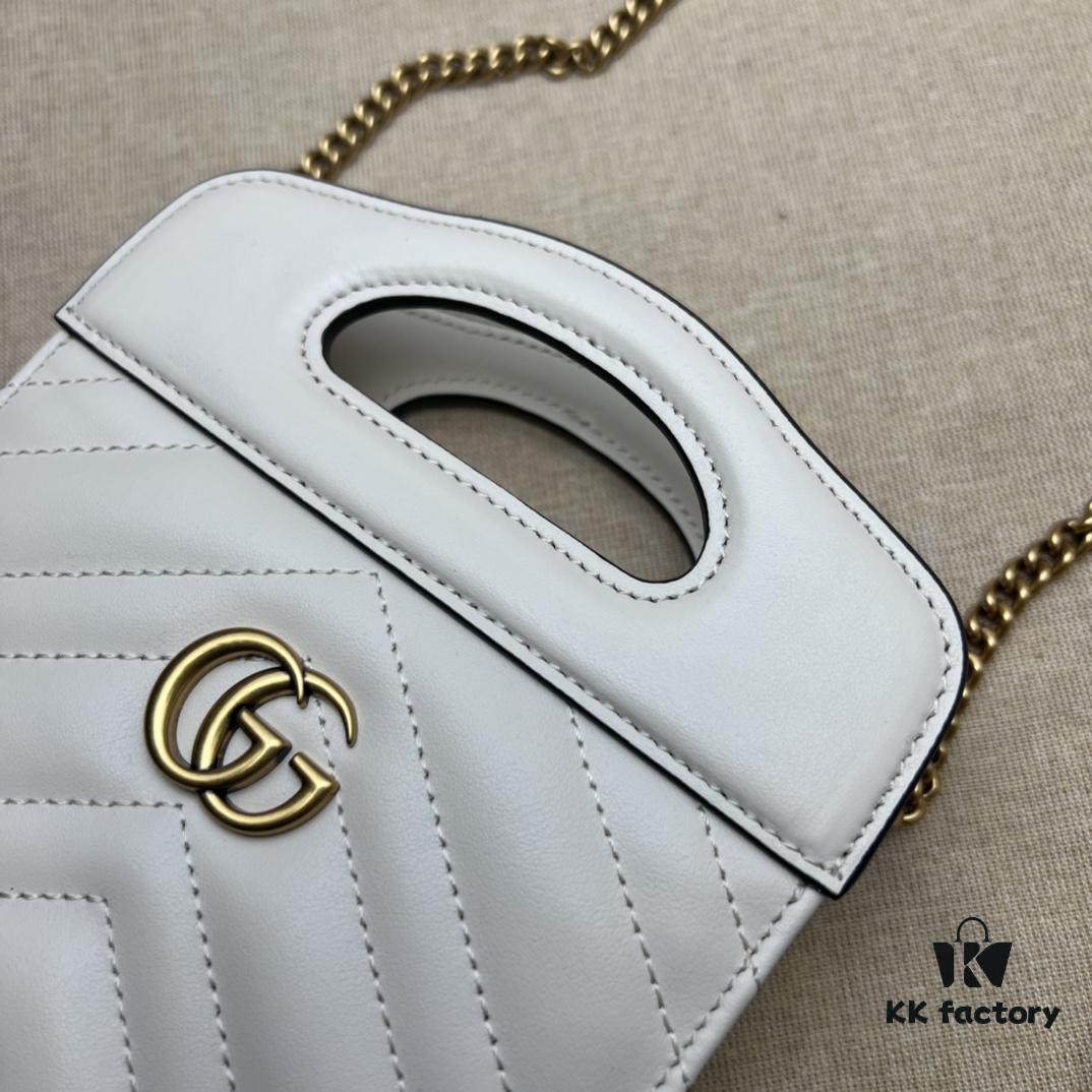 693090056e68136f4d9a9852 GUCCI Counter Quality, Top Original Single Item, Actual Photos! Model No. 699756 White Leather, Size: W14 x H23 x D4.5, In Stock and Ready to Ship