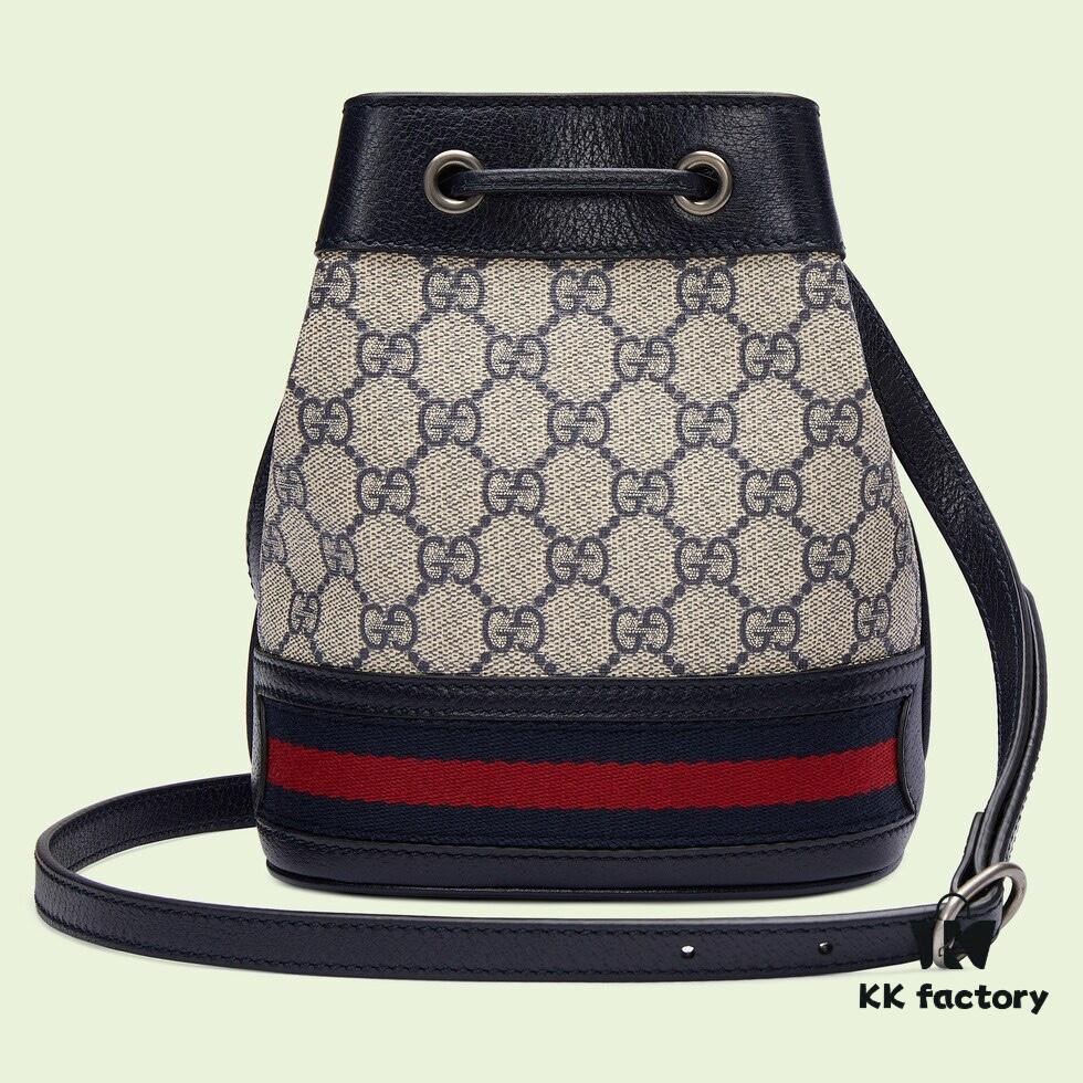 GUCCI New Arrival Cabinet Quality, Top Original Single Goods, Real Item Photos, (Original Single Matching Hardware), Model No. 550620 Blue Rubber Blue Leather, Size W15xH18xD9.5cm, In Stock Ready to Ship