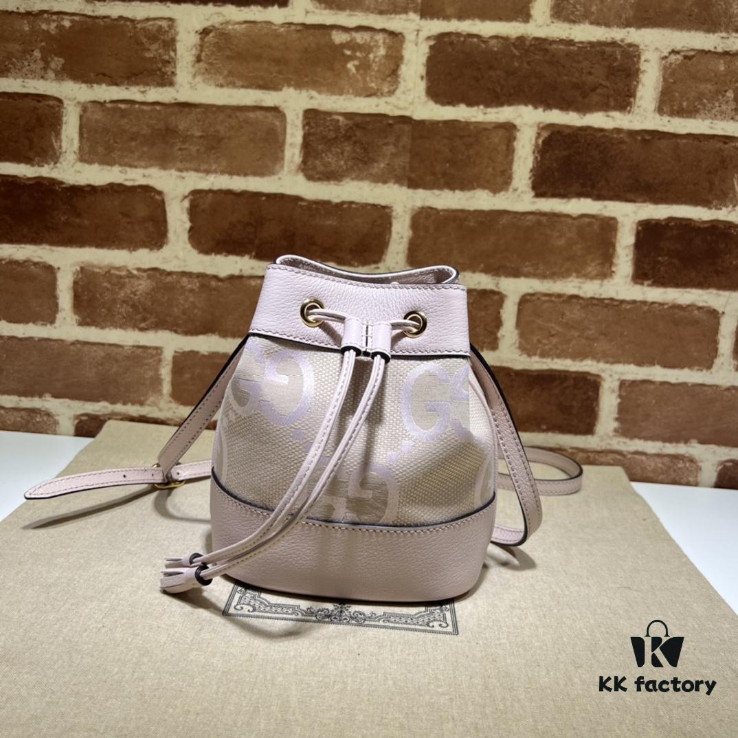 6930902b6e68136f4d9a989f GUCCI High-End Original Stock, Real Photo of Item 550620 Large G Pink Cloth Bag, Size: 15 x 18 x 9.5 cm