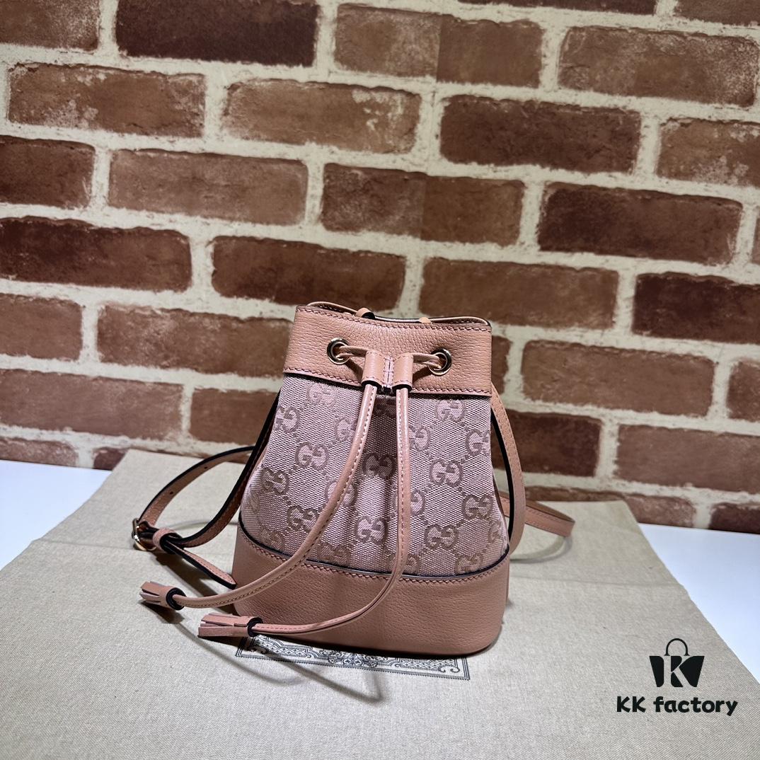6930902e6e68136f4d9a98a5 GUCCI New Arrival Cabinet Quality, Top Original Single Item, Real Photo, Model Number 550620 Pink Fabric with Pink Leather, Size W15xH18xD9.5cm, In Stock