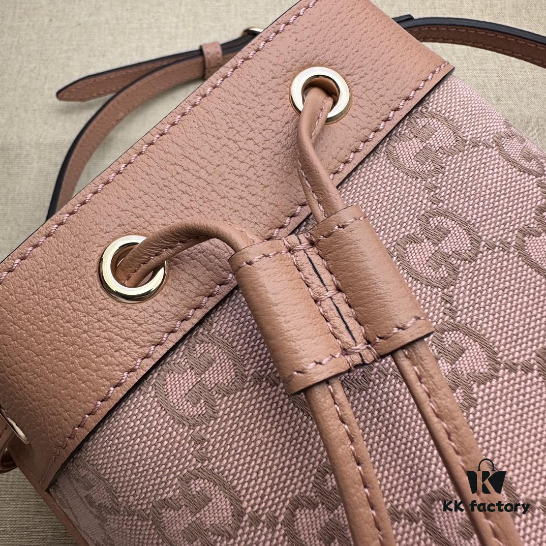 693090306e68136f4d9a98a9 GUCCI New Arrival Cabinet Quality, Top Original Single Item, Real Photo, Model Number 550620 Pink Fabric with Pink Leather, Size W15xH18xD9.5cm, In Stock