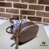 GUCCI New Arrival Cabinet Quality, Top Original Single Item, Real Photo, Model Number 550620 Blue Cloth Brown Leather, Size W15xH18xD9.5cm, In Stock