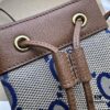 GUCCI New Arrival Cabinet Quality, Top Original Single Item, Real Photo, Model Number 550620 Blue Cloth Brown Leather, Size W15xH18xD9.5cm, In Stock