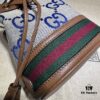 GUCCI New Arrival Cabinet Quality, Top Original Single Item, Real Photo, Model Number 550620 Blue Cloth Brown Leather, Size W15xH18xD9.5cm, In Stock