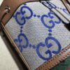 GUCCI New Arrival Cabinet Quality, Top Original Single Item, Real Photo, Model Number 550620 Blue Cloth Brown Leather, Size W15xH18xD9.5cm, In Stock