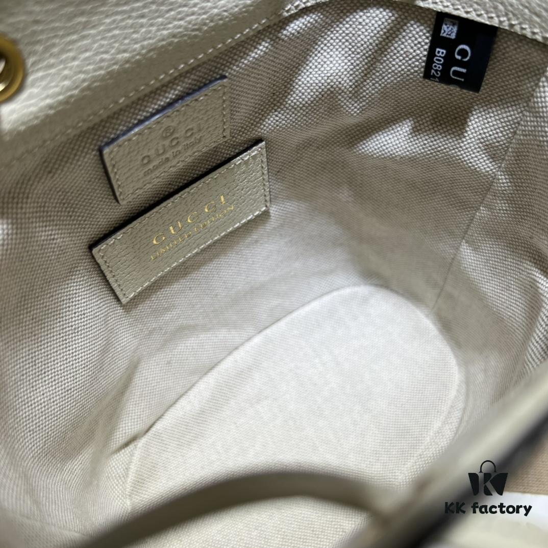 693090386e68136f4d9a98ba GUCCI Counter Quality, Top Original Single Item, Actual Photos! Model No. 550620 Beige Rubber/Beige Leather, Dimensions: 15cm W x 18cm H x 9.5cm D, In Stock for Immediate Shipment