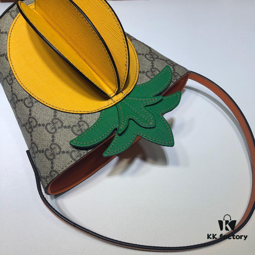 6930903e6e68136f4d9a98c8 GUCCI High-End Original Order, Top Quality, Real Photos! Model No. 580850 Pineapple Bag, Dimensions: 19cm (W) x 17cm (H) x 11cm (D), In Stock