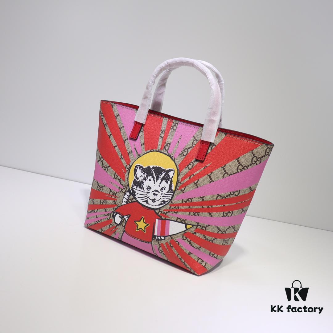 693090646e68136f4d9a9923 GUCCI Hot-Selling Item, Boutique Quality, Top-Grade Original Order Goods, Real Photo Fashion Tote Bag, Model No.: 410812 Cartoon Cat, Size: 21x20x10cm! In Stock for Immediate Shipping
