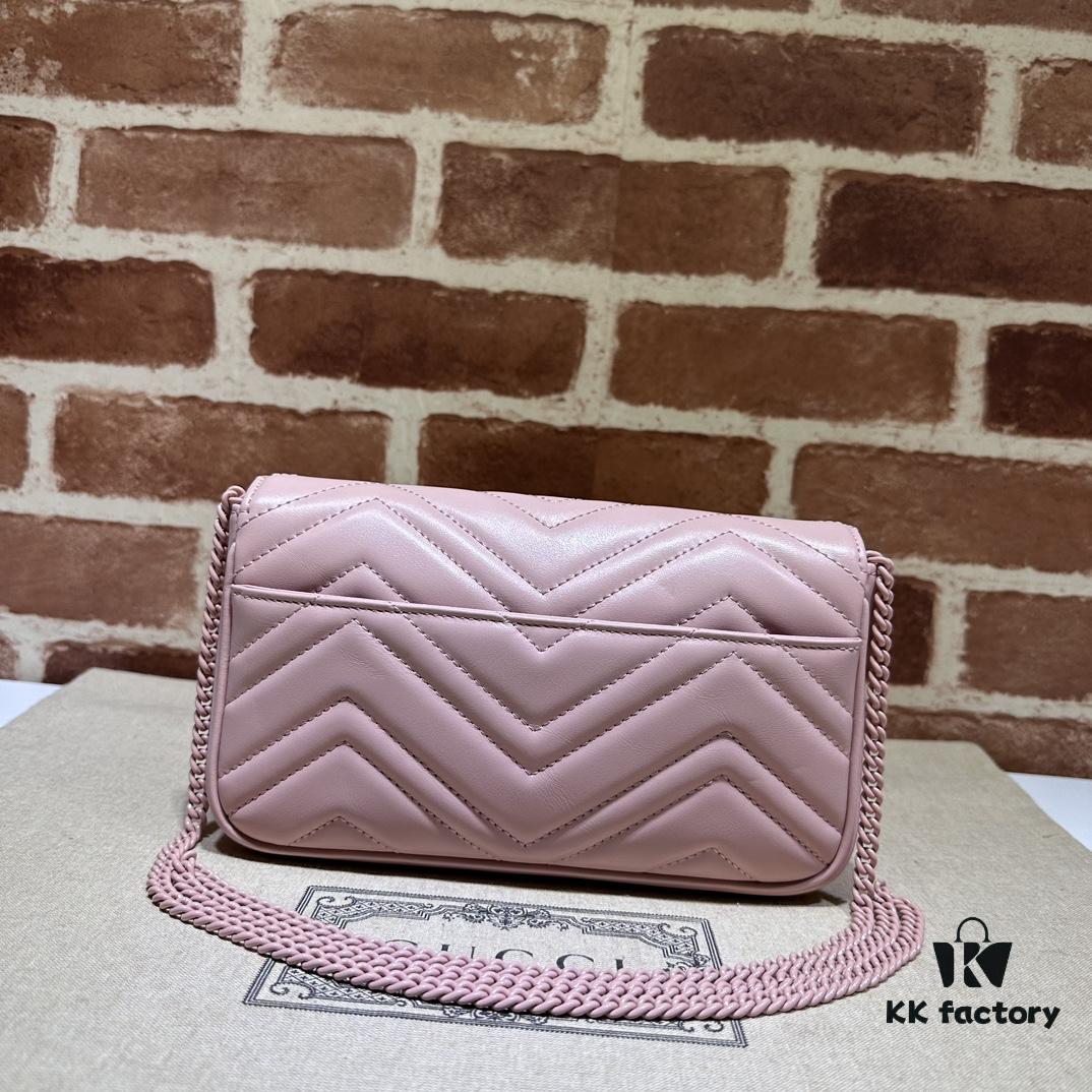 693090b46e68136f4d9a99cc GUCCI New Arrival Cabinet Quality, Top Original Single Item, Real Photos. Model No. 751526 Pink with White, Size 21×12×5 cm (W×H×D), In Stock Ready to Ship