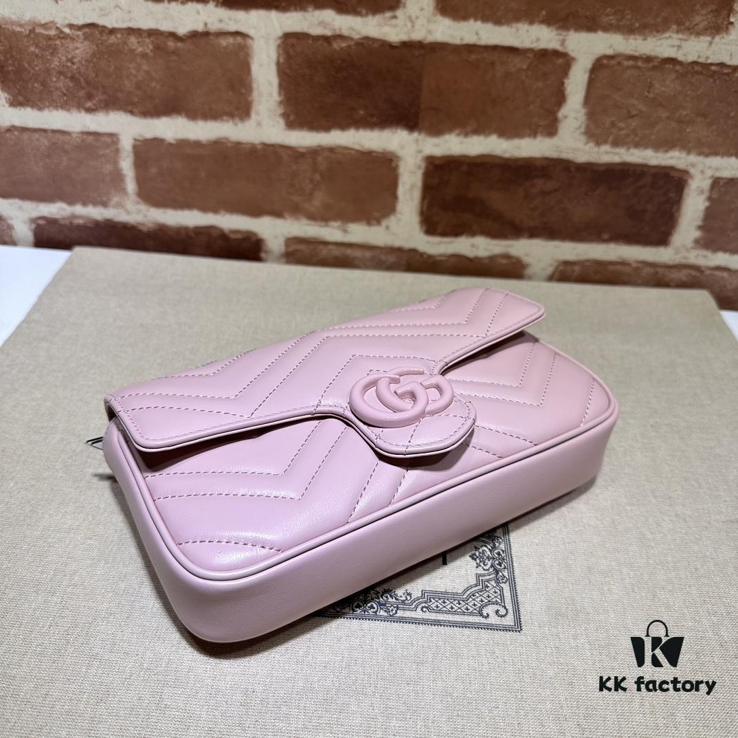693090b56e68136f4d9a99cd GUCCI New Arrival Cabinet Quality, Top Original Single Item, Real Photos. Model No. 751526 Pink with White, Size 21×12×5 cm (W×H×D), In Stock Ready to Ship