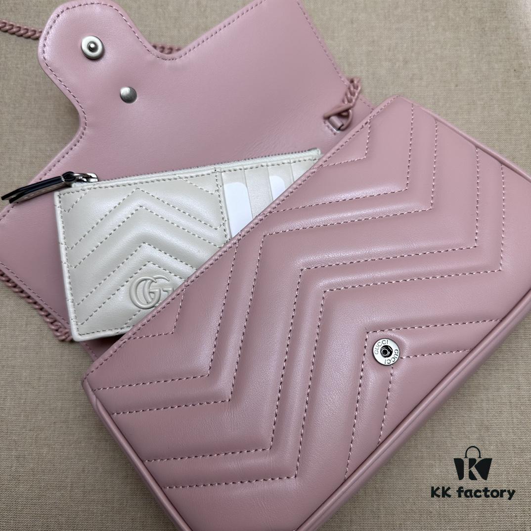 693090b66e68136f4d9a99d0 GUCCI New Arrival Cabinet Quality, Top Original Single Item, Real Photos. Model No. 751526 Pink with White, Size 21×12×5 cm (W×H×D), In Stock Ready to Ship